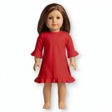 Blank 18 inch Doll Long Sleeve Ruffle Dress